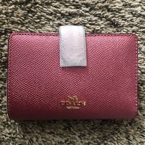 Coach wallet - metallic pink/blush NWT!